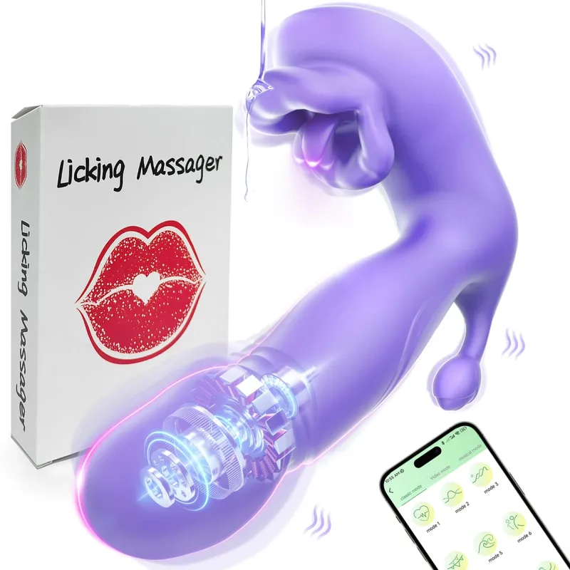 Luxurious Field 3 IN 1 APP Control Tongue licking Vibrator Dildo Sex Toys for Women G Spot Clitoral Stimulation Massager Adults