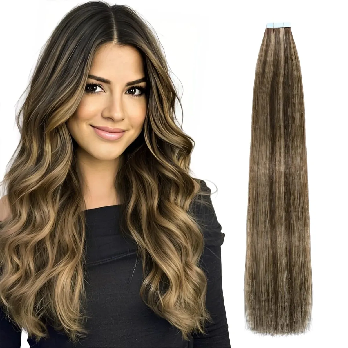 Invisible Tape in Hair Extensions Real Remy Hair Hair Extensions for Women Ash Blond mixed Platinum Blond Straight Hairpieces