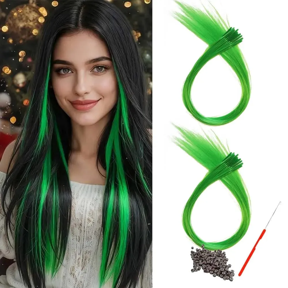 20roots 16inch I-tip Fusion colorful Synthetic Hair Extensions with crochet hook and ring Y2K style — image 11