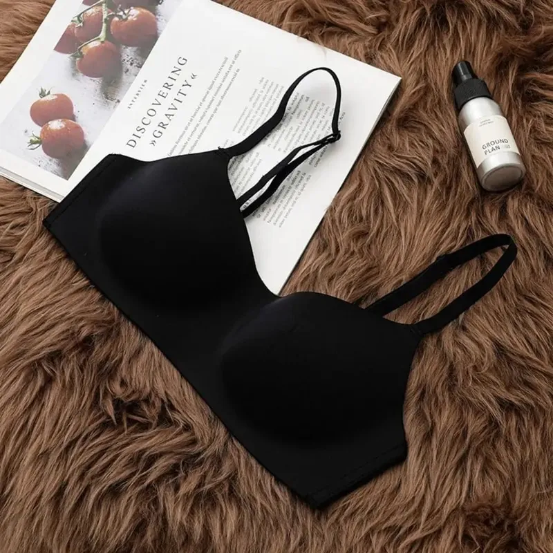 Comfortable Soft Comfort Wireless Bra Breathable Fabric Thin Cup Push Up Bra Non-Wire Elastic Seamless Bra Lingerie Beauty