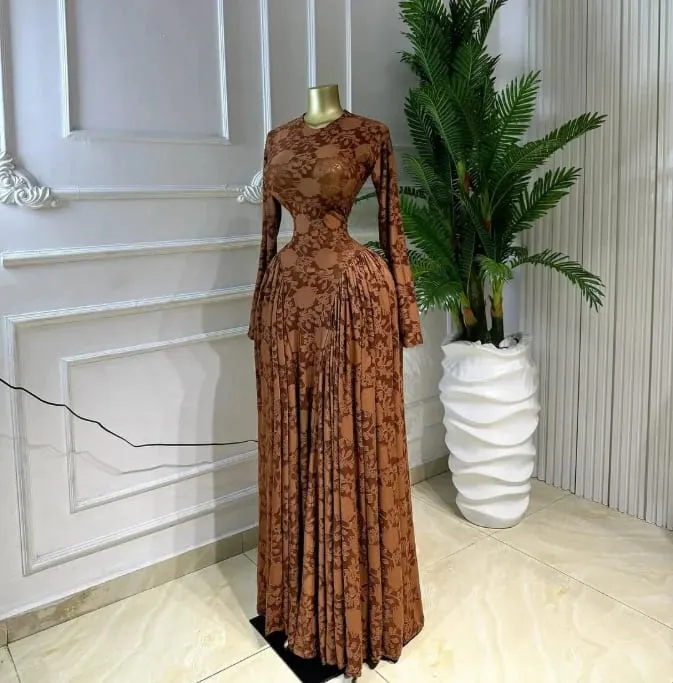 CM.YAYA Women Lace Up O-neck Long Sleeve Big Swing A-line Maxi Dress 2026 Sexy Parties Education Vacation Long Dresses Vestidos — image 6