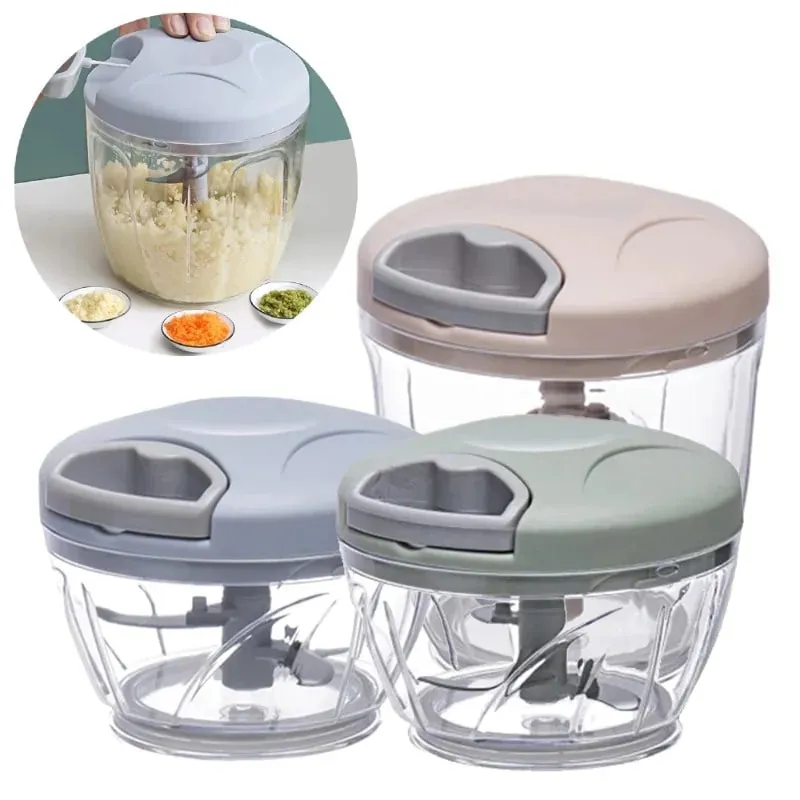 500/900ML กระเทียม Chopper คู่มือกระเทียมกดอาหารเครื่องตัดผักเครื่องบดเนื้อ Gadgets ครัวมือ Mincer กระเทียม Masher — image 2