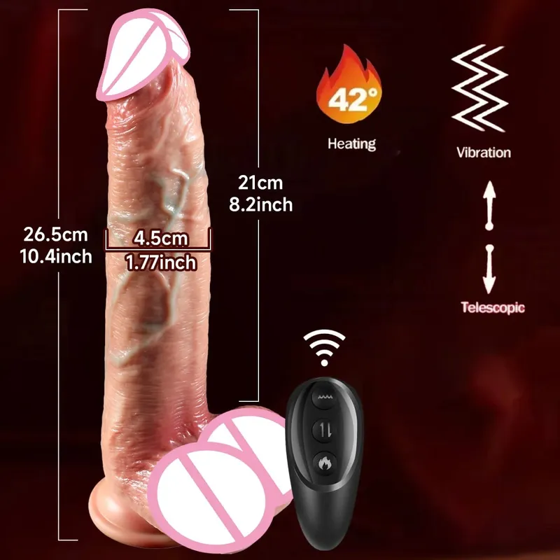 Pênis grande pênis vibrador realista vibrador telescópico feminino masturbador anal plug para mulheres empurrando brinquedos sexuais adultos masculino sex shop — image 16