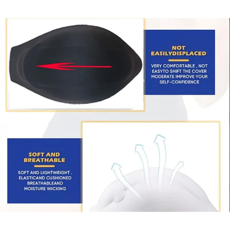 1/3pc Men'S Enhancement Underwear Pad Light-Proof Sponge Material 3D Convex Point Design Suitable Swim Trunks Other Occasions