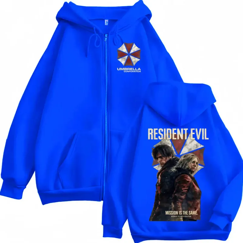 Limited Leon Kennedy Zipper Hoodies Resident Evil Requiemm Anime Jacket Sweatshirts Men Women Fashion Classic Zip Up Hoodie Coat — image 6