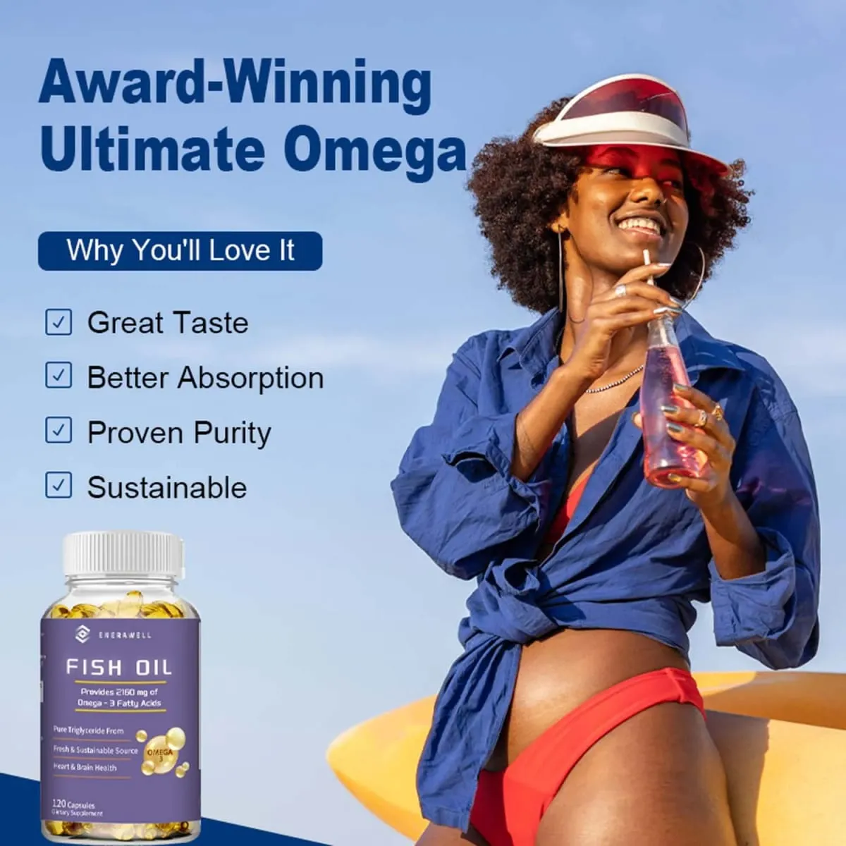 Omega 3 Fish Oil Capsules Support Brain & Nervous System Health Cardiovascular & Skin Health Antioxidant & Anti-Inflammation — image 6