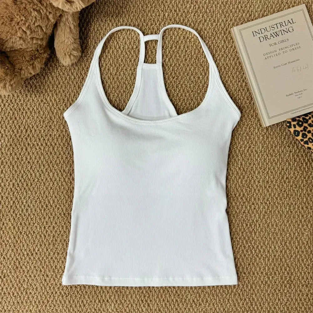 Casual U Neck Summer Tank Tops Sleeveless With Pad Fitted Tops Camisoles Slim Vest Corset for Women — image 10