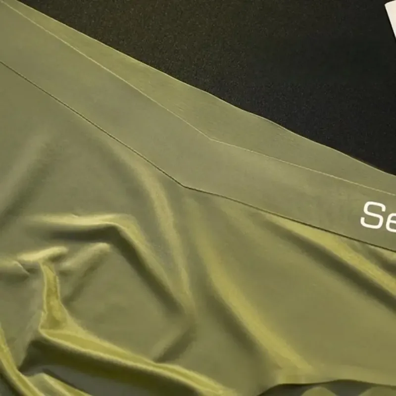 Solid Color Summer Thin Satin Briefs Men Simple Underpants Ice Silk Panties Quick Dry Breathable Seamless Underwear Men Gift — image 14