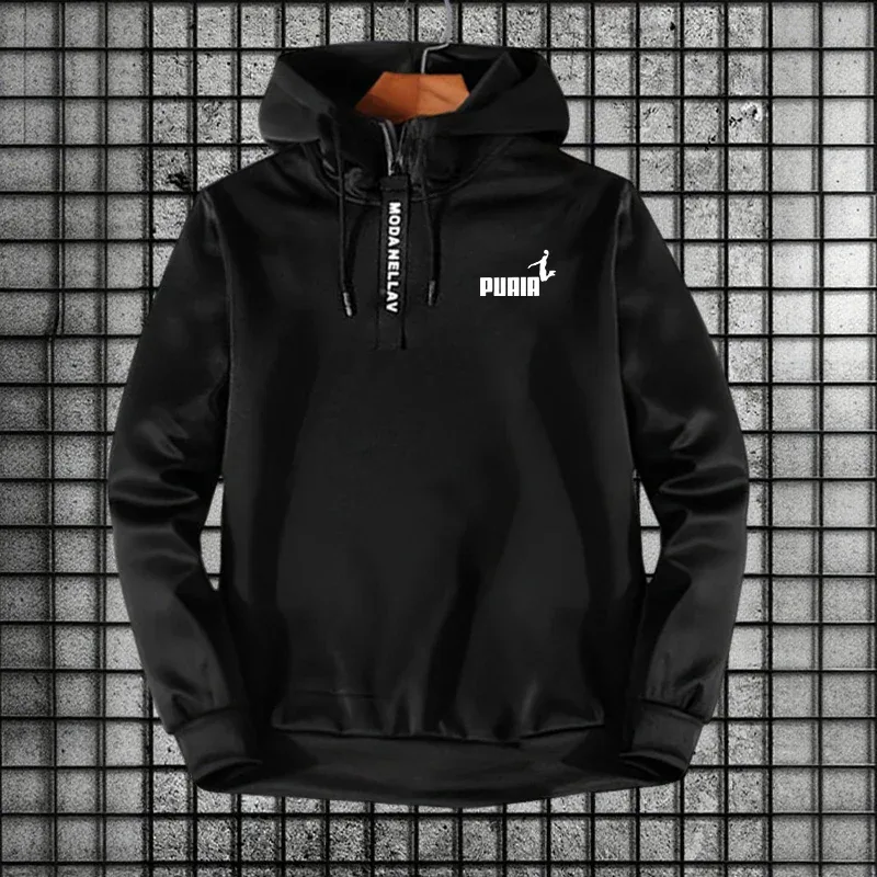 2026 Autumn Winter Daily Casual Sports Fashion Hoodie Men Women Hooded Sweatshirt High Quality Half-zip Long Sleeve Pullover