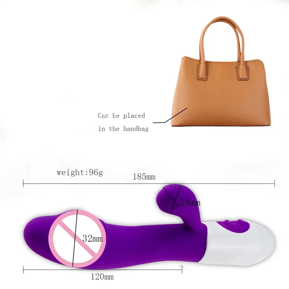 Silicone Rabbit Vibrator G Spot Dildo Dual Vibrating Clitoris Massager 10 Speeds Sex Toy for Women — image 5