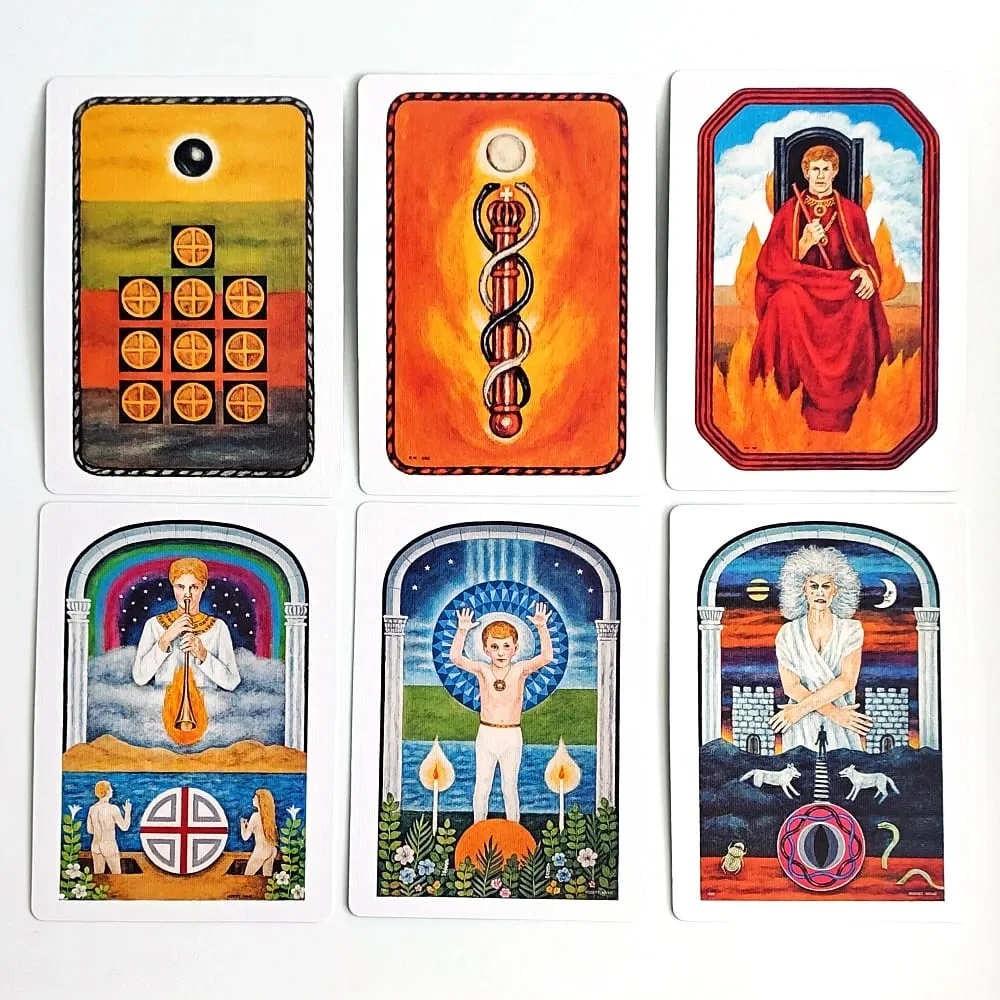 Bộ bài Jungian Tarot trong hộp cứng 78 lá bài dập nổi đôi cho trí tưởng tượng tích cực Jung Archetypes Tâm lý học