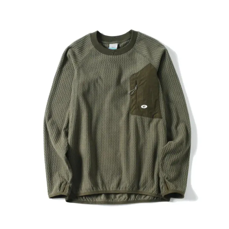Mountain-Ready Crewneck: Engineered with Ribbed Neck Reflective Logo & Secure Chest Pocket for Outdoor Style Unisex — image 11
