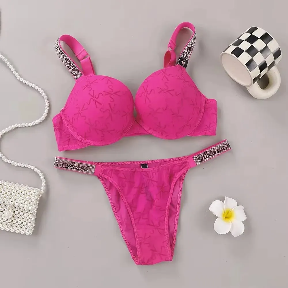 Victoria's Secret Classic Padded Adjustable push up Lingerie Underwear Set Bras and Panty Set Women's New Sexy Lingerie Sporty — image 5