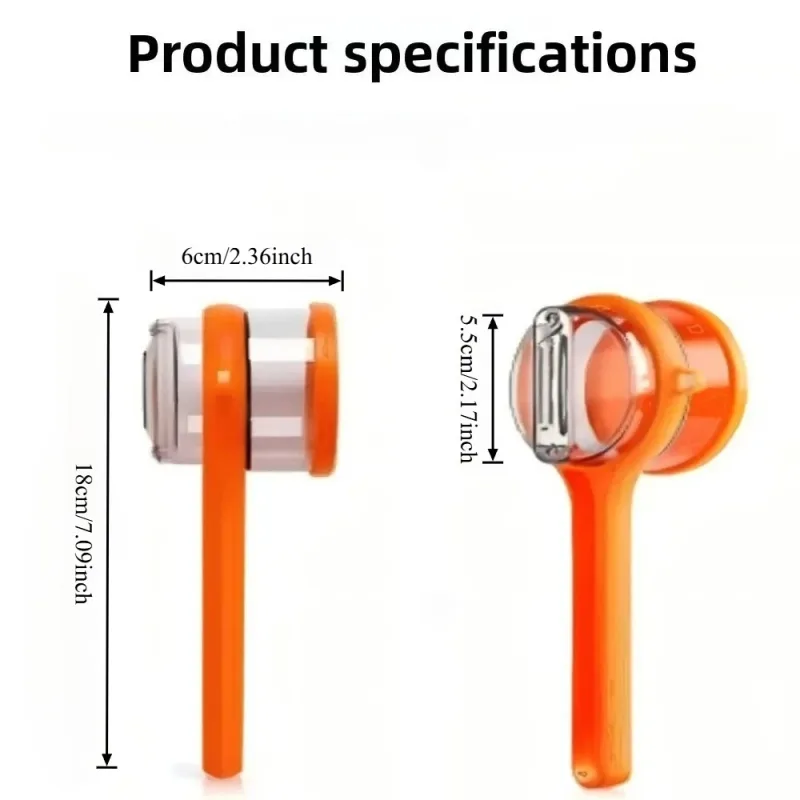 Multi-functional Fruit Vegetable Peeler with Peel Storage No Splashing Hanging Design Easy To Clean Potato Eye Remover Kitchen — image 6