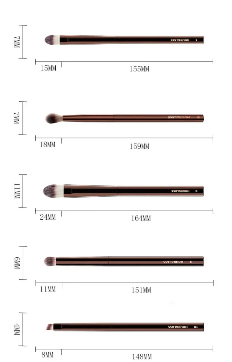Hourglass – ensemble complet de 23 pinceaux de maquillage de luxe, poils synthétiques doux, manche en métal, ensemble complet de pinceaux cosmétiques, pochette gratuite