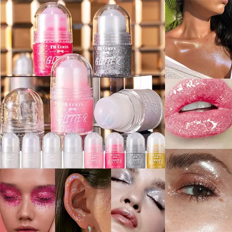 Sparkling Sequins Glitter Gel Face Body Eye Painting Shine Liquid White Silvery Pearl Gloss Eye Brighten Stage Makeup Decoration