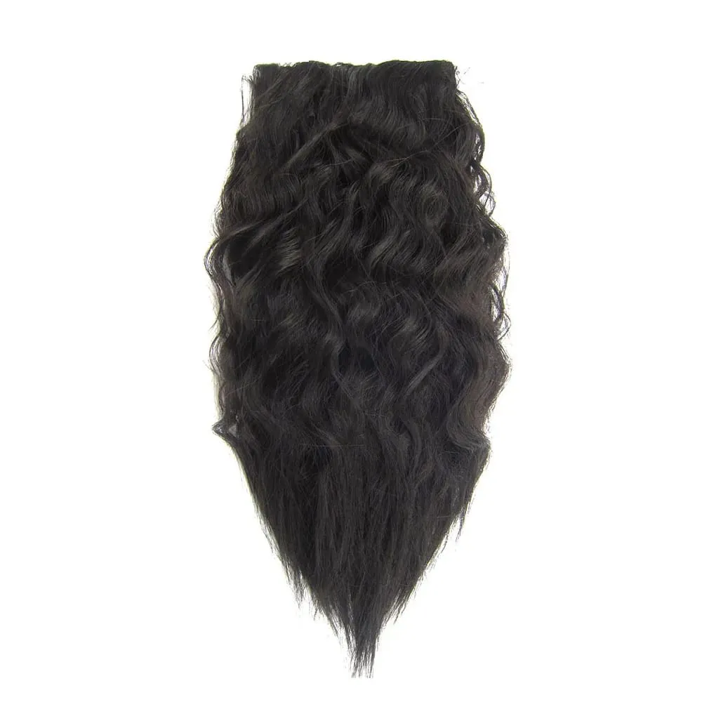 Zolin Short Kinky Curly Hair Bangs Extension With 2Clips One Piece Clip in Hair Black Light Brown Synthetic Hairpiece For Girls — image 4