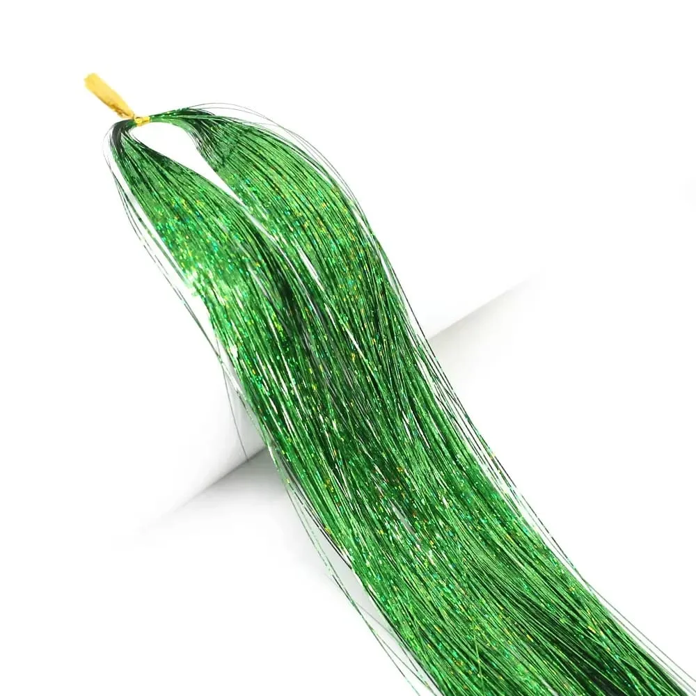 Sparkle Shiny synthetic Hair Tinsel Hair Extensions Dazzles Women Hippie for Braiding Headdress Hair Braiding Tools Long 120cm — image 17