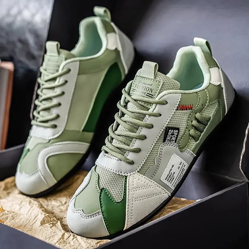 Men's Trendy Black and Gray Color-Blocked Mesh Breathable Casual Sports Shoes Summer Thin Retro Forrest Gump Shoes Lightweight Soft-Soled Shock-Absorbing Non-Slip Versatile Wear-Resistant Men's Shoes