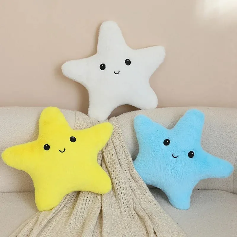 35/40cm Starfish Star Plush Pillow Stuffed Smiling Happy Sky Pillow Colorful Decor Cushion for Sofa Chair Back Support Gift