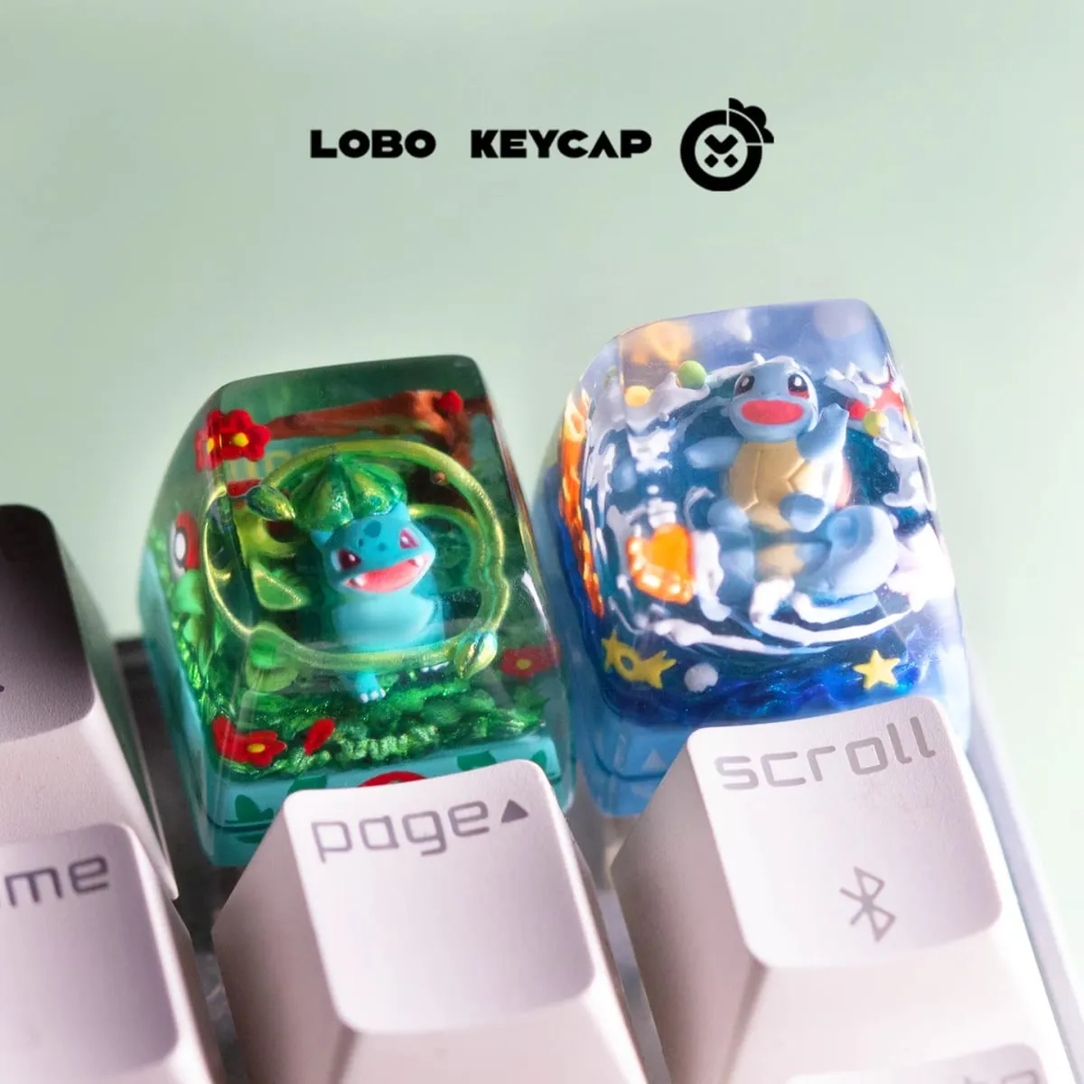 Pokemon Bulbasaur Squirtle Keycap Transparent Keyboard Accessories Anime Cute Resin Shrink Drip Glue Keycaps Oem Esc Original C4 — image 1
