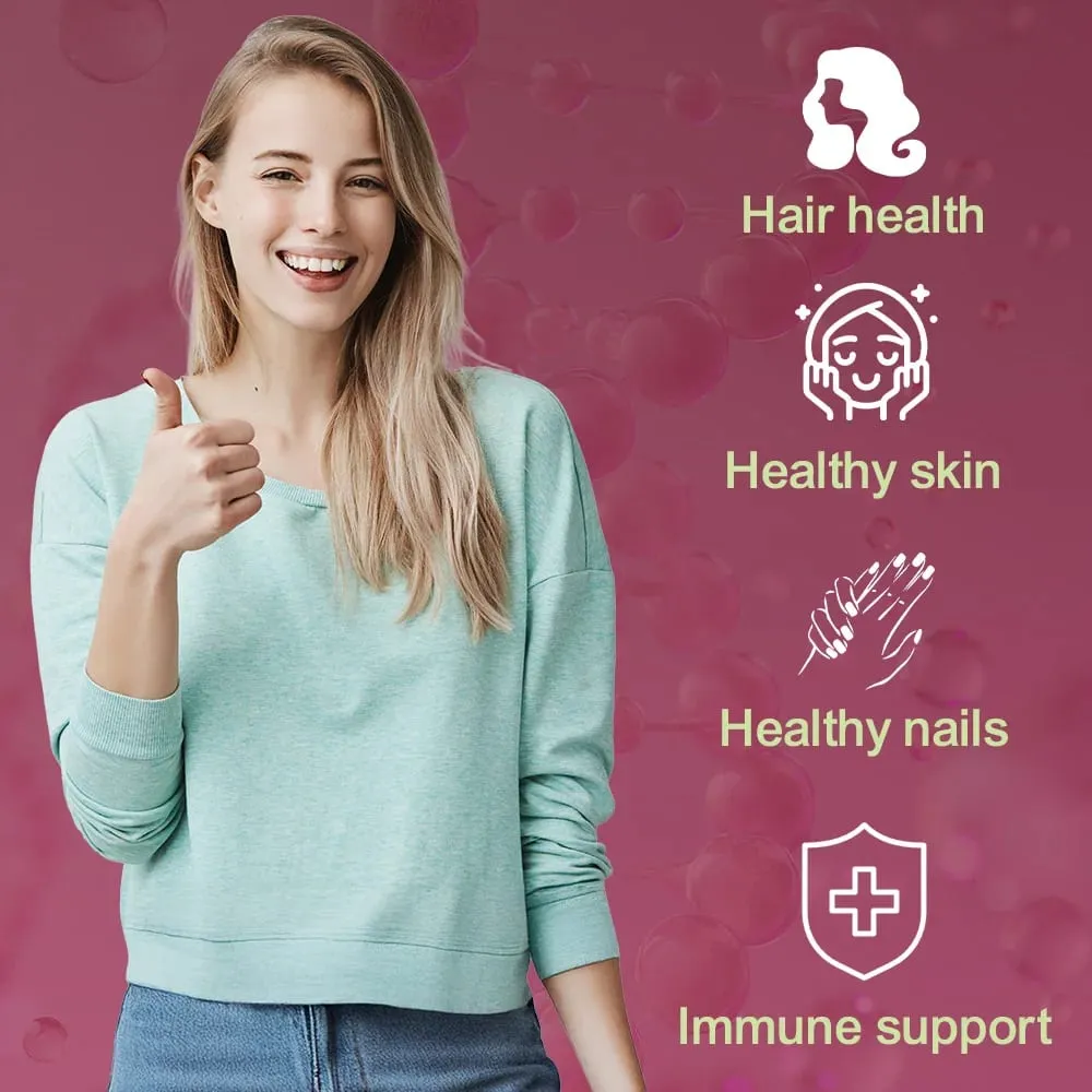 Women Hair Growth Supplement Capsules with Multivitamins Collagen and Biotin for Thicker Fuller Hair Nails and Skin Health — image 6