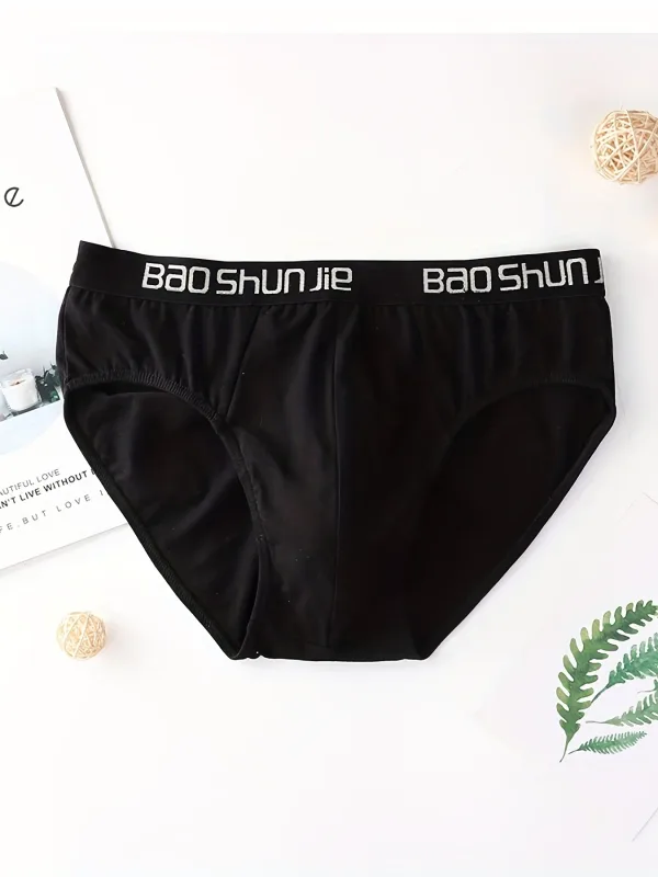5 Pieces Cotton Men's Underwear Black Comfortable Breathable Simple Fashion Men's Briefs Sports Casual Underwear Combination