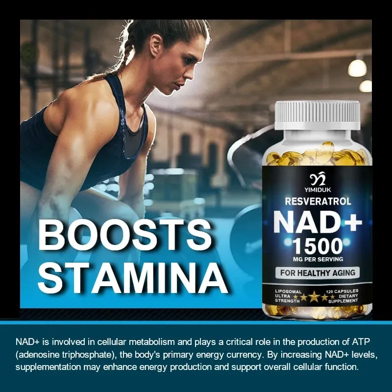 1500 mg suplementu NAD - Liposomalny suplement NAD + z resweratrolem Wytrzymałość i zdrowe starzenie się - Kapsułki wzmacniające — image 5