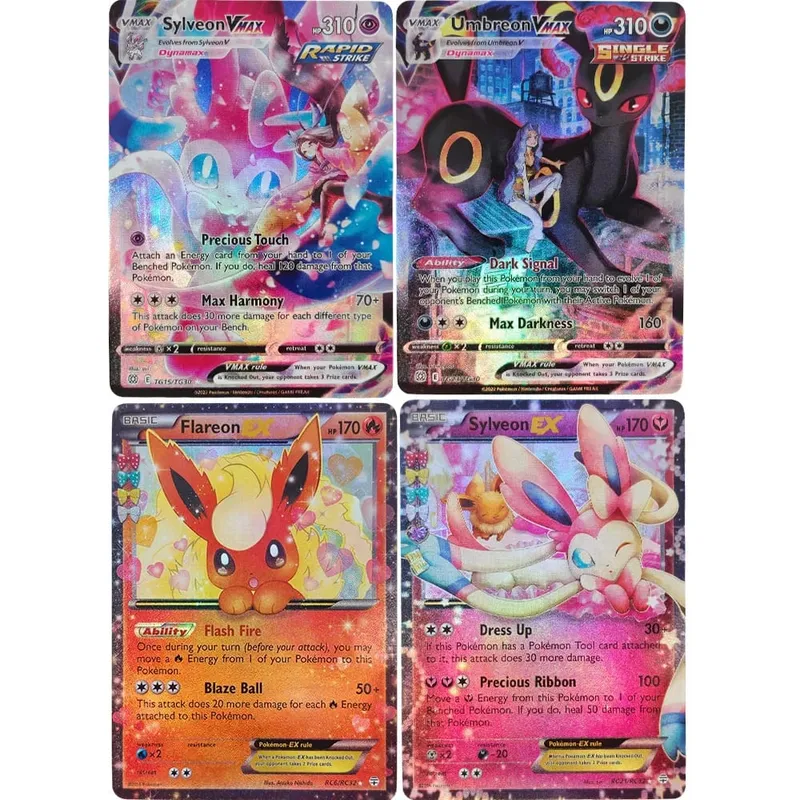 Self Made Proxy English Umbreon Sylveon Vmax EX TG23 TG15 RC6 RC21 Game Hobby Collection Flash Card Toy