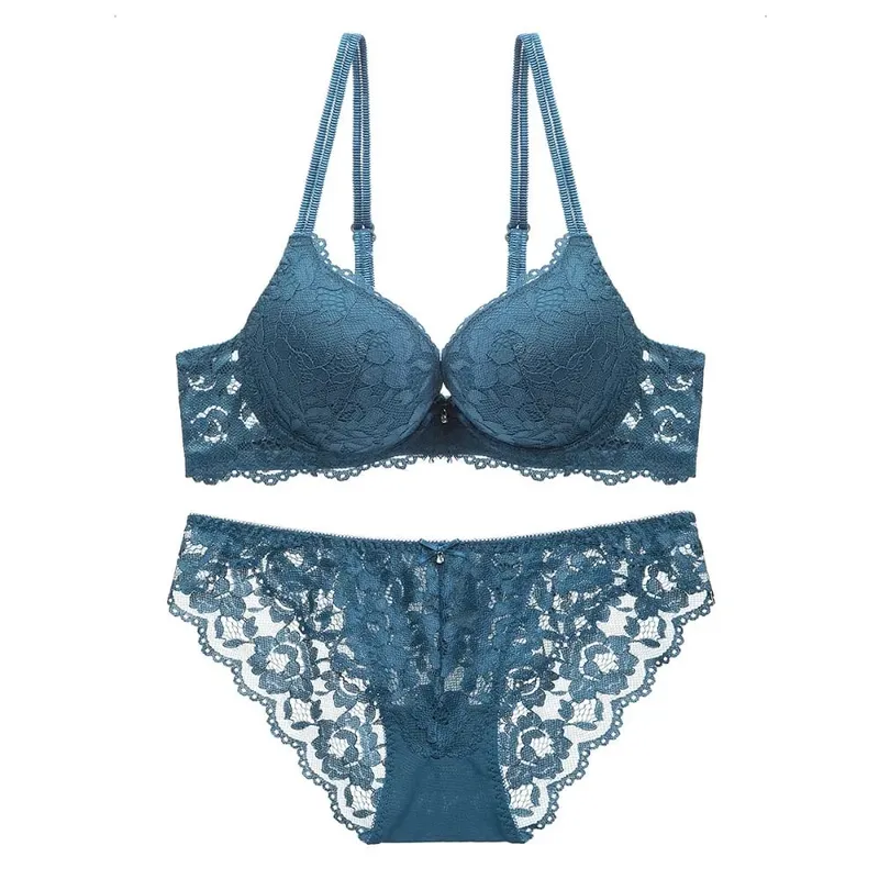 Comfortable Mesh Lace Flower Bra Low Waist Bowknot Bra Panties Set Lingerie Intimates Seamless Underwear Set Girl — image 8
