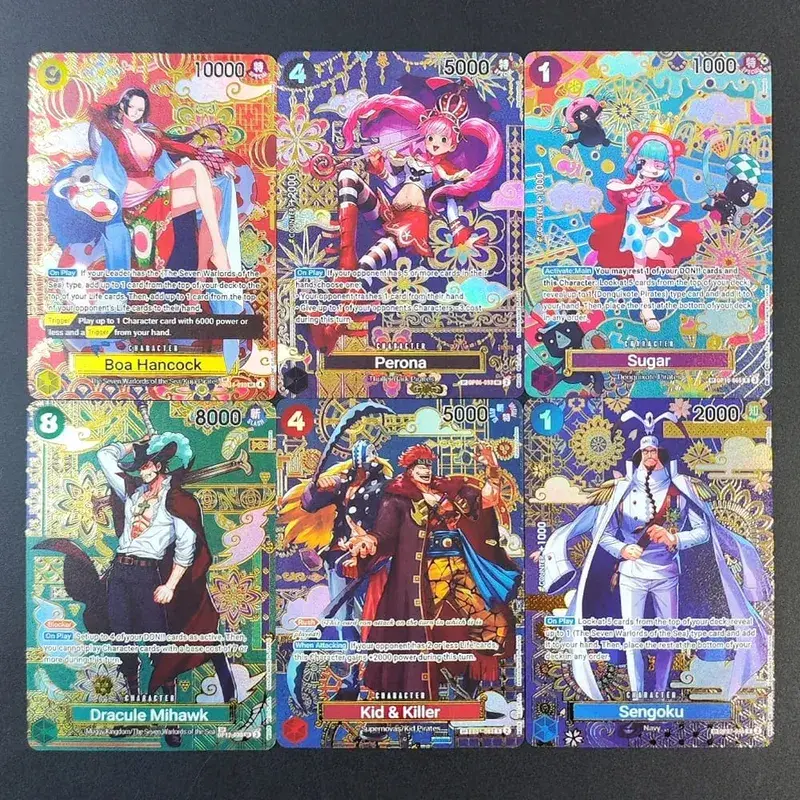 Diy One Piece Op14 Sp Card The Azure Sea Seven Hancock Perona Mihawk Sengoku Kid Killer Sugar English Collection Tcg Anime Card