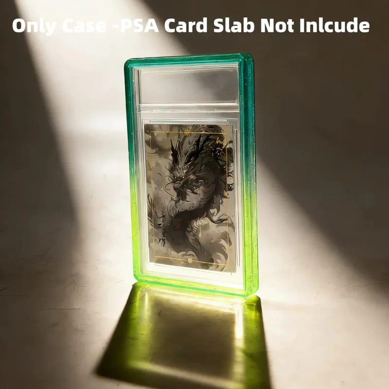 Glitter TPU Slab Bumper Guard Case Holder Protective Skin Display Sleeves with Clear Back for PSA 35PT Graded Trading Card