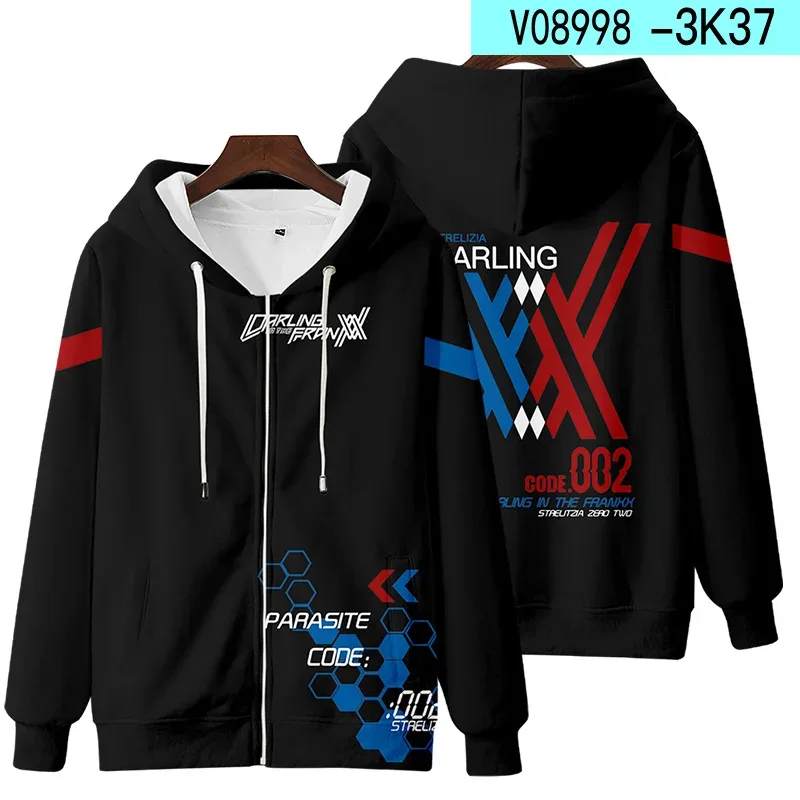 Hot Japan Anime Darling In The Franxx Cosplay Zipper Hoodies 3D Print Men Women Hip Hop Tracksuit Zipper Hoodie Men's Clothing — image 5
