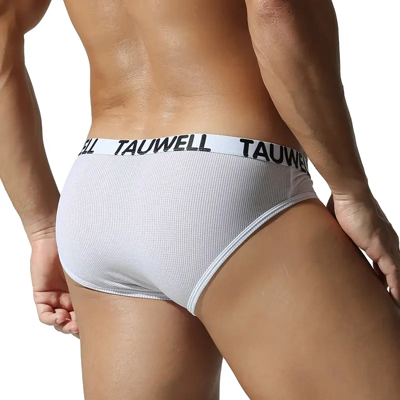 Tauwell Men's Fashion Low-Waist Sports Underwear Breathable Mesh Small V Waist Triangle Briefs — image 9