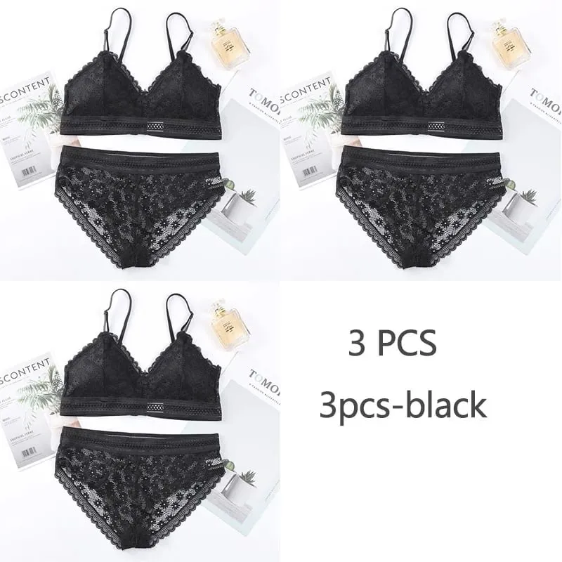 Σετ Σουτιέν 3 τεμαχίων Σέξι δαντέλα Beauty back κοστούμι Εσώρουχα Συγκεντρώστε απρόσκοπτη γυναικεία εσώρουχα Εσώρουχα Άνετα εσώρουχα — image 15