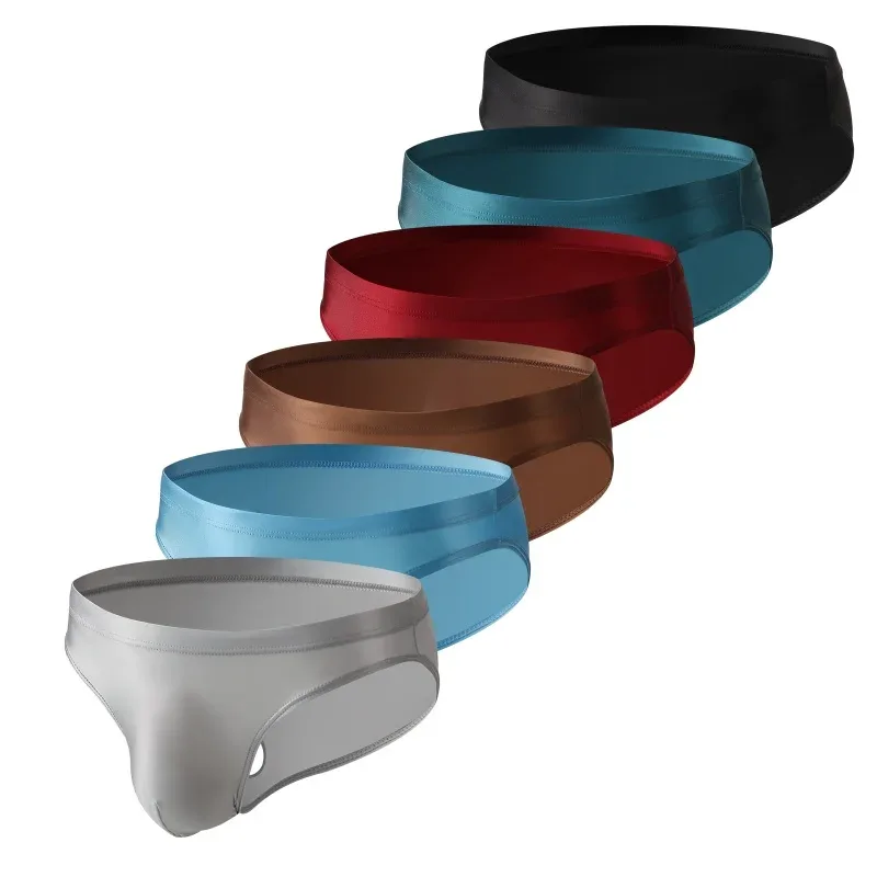 Men Solid Briefs Underwear Man Sexy Glossy Underpants Cuecas Calzoncillos Ropa Interior Hombre Slips Male Pouch Panties — image 2