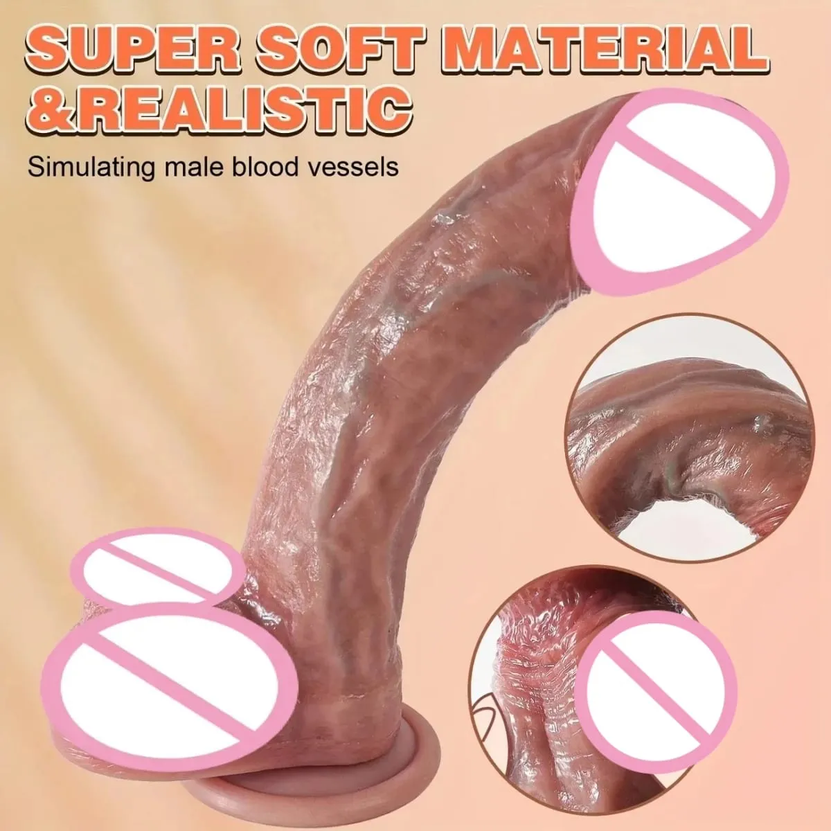 Realistic Dildo with Suction Cup Waterproof Silicone Penis G-Spot Vagina Stimulator Female Masturbator Anal 18+ Adult Sex Toys