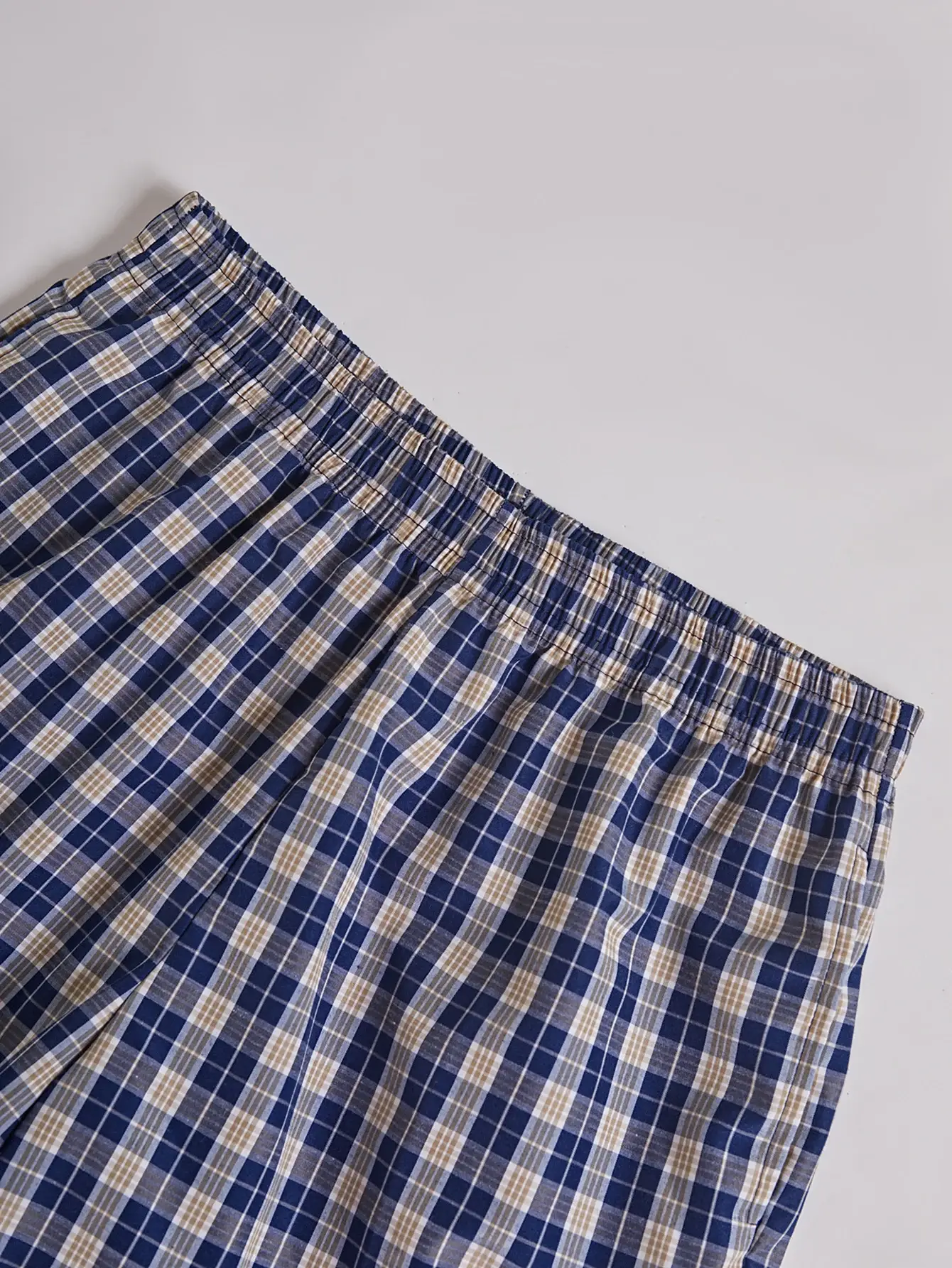 Men's Long Beach Flat Corner Pants Casual Checkered Elastic Waistband Comfortable Home Casual Sleeping Youth Boxing Pants Mens — image 7