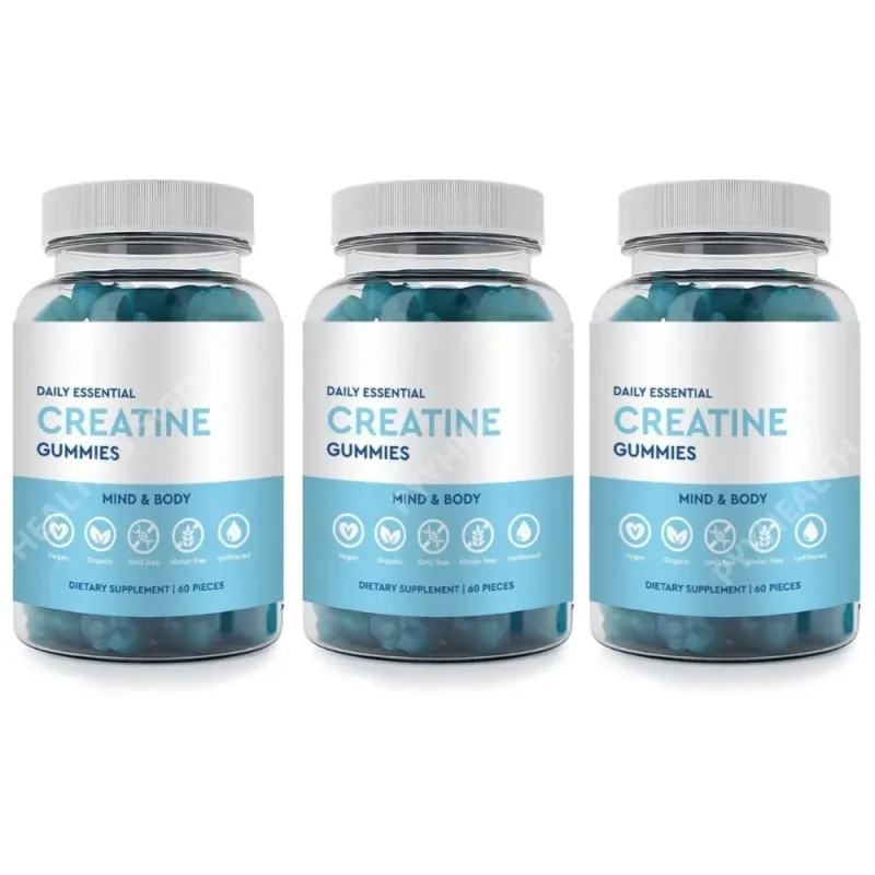 Creatine Gummies มังสวิรัติปลอดจีเอ็มโอปราศจากกลูเตนน้ำตาลต่ำออร์แกนิกรองรับประสิทธิภาพการกีฬาสำหรับผู้ใหญ่ Unisex 60 นับ — image 6