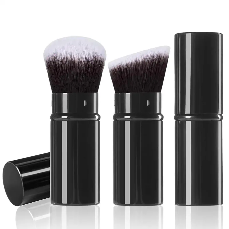 1-2 Telescopic Makeup Brushes Travel Kabuki Foundation Makeup Brushes Facial Blush Brushes Are Used To Mix Liquids Blushes