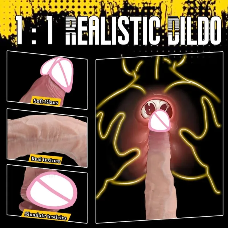 Consolador largo realista piel de carne suave Miembro grande doble silicona pene pequeño para mujer hombre juguetes sexuales anales ventosa masturbador