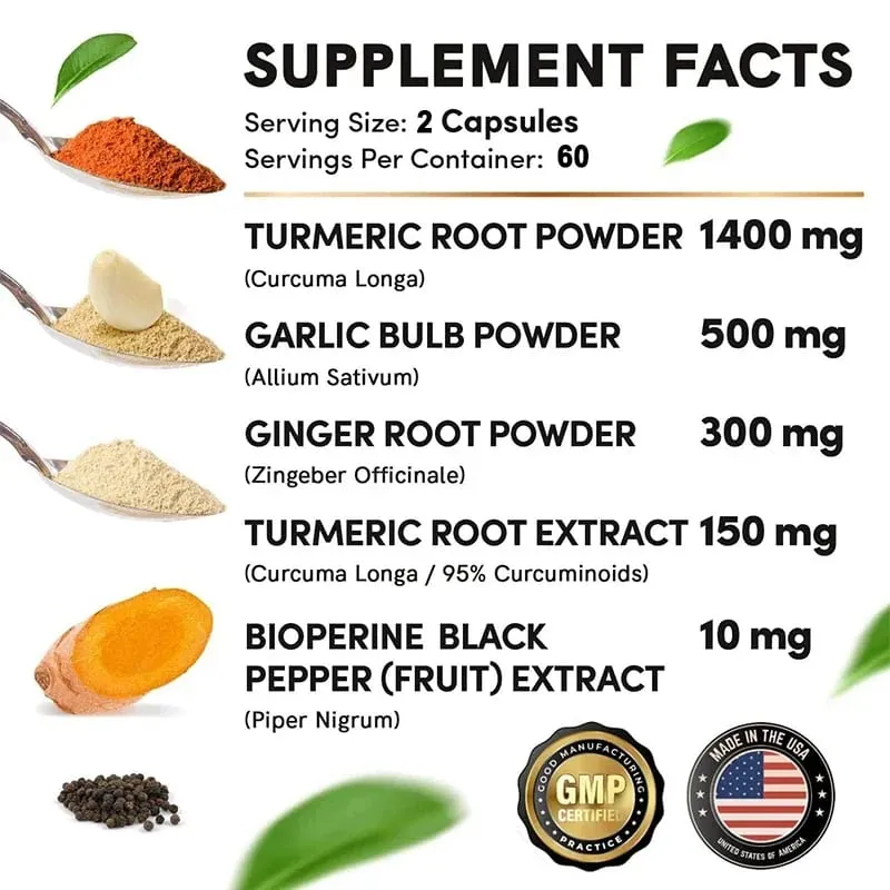Turmeric Curcumin with Black Pepper for Optimal Absorption Best Vegan Joint Support Supplement — image 6