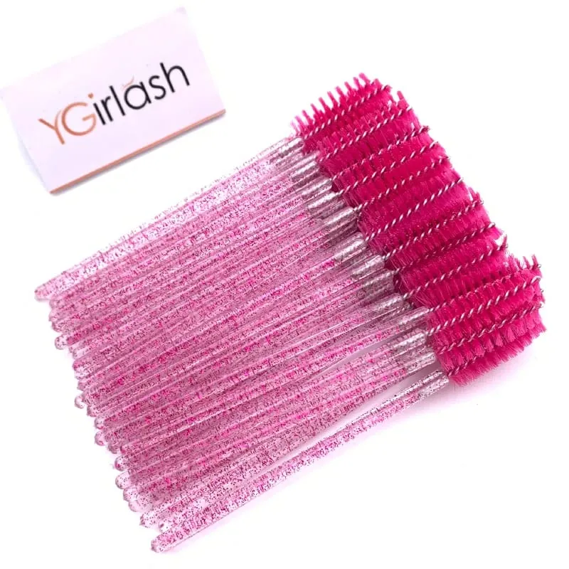 YGirlash 50ks Lash Swans Crystal Aplikátor řas Jednorázové diamantové držadlo Nylonové kartáčky na řasenky Kosmetické nástroje — image 9