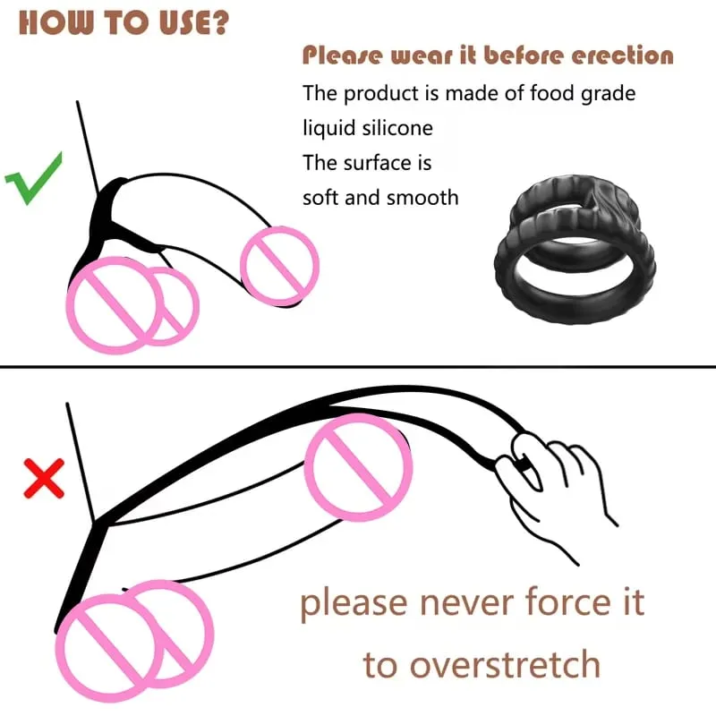 Semen Lock Ring Penis Enlargement Cock Ring Black Liquid Silicone Lock Ring Mens Delayed Ejaculation Sex Toy For Men Adult Toy