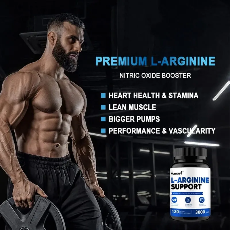 L-Arginine 3000mg Pills Muscle Mass Supplement for Men Women Boost Workout Endurance Energy Heart Vascular Health Support — image 3