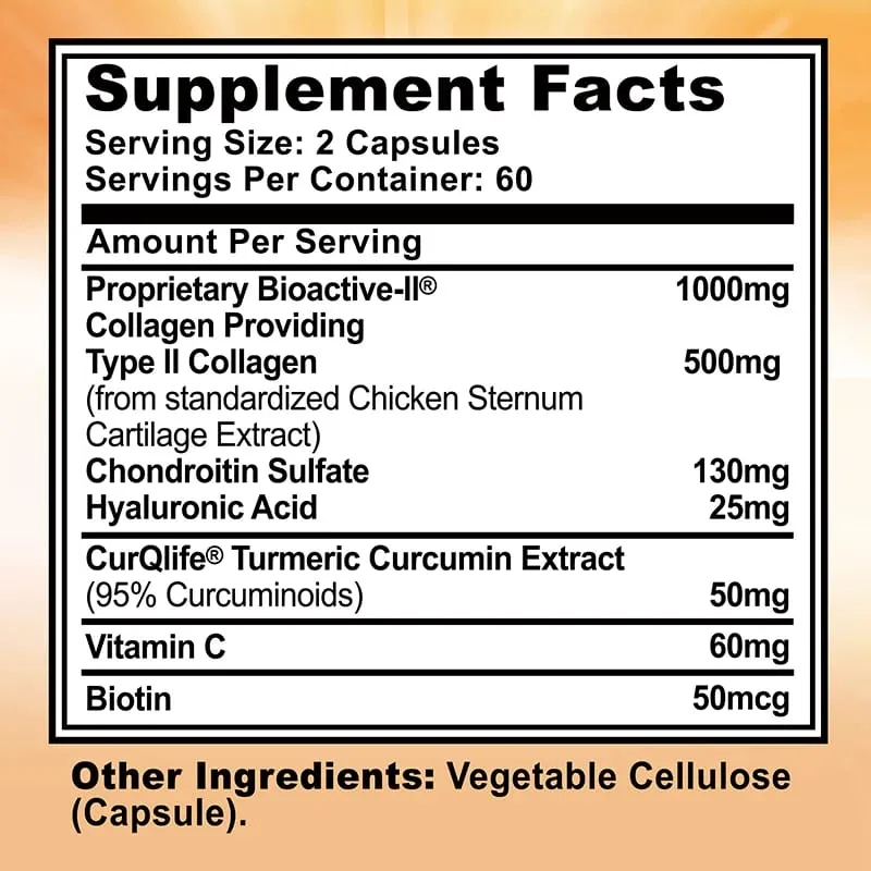 Triple Action Joint Collagen with Type II Collagen - Promotes Joint Health & Comfort Relieves Pain Rebuilds Preserves Cartilage — image 2