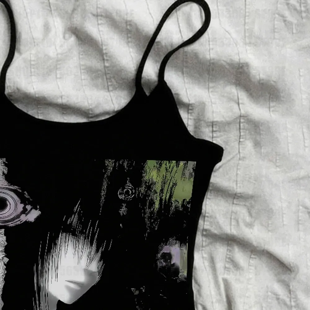 Gothic Women Tops Y2k Vintage Crop Tops Harajuku Emo 90s Gothic Clothes Vintage Woman Summer corset Shoujo Girl Style Emo — image 4