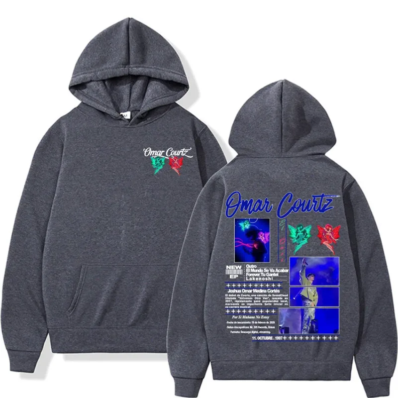 Omar Courtz Por Si Manana No Estoy Tour Merch Hoodies Men Women Fashion Aesthetics Hip Hop Sweatshirts Casual Cozy Fleece Hoodie — image 3