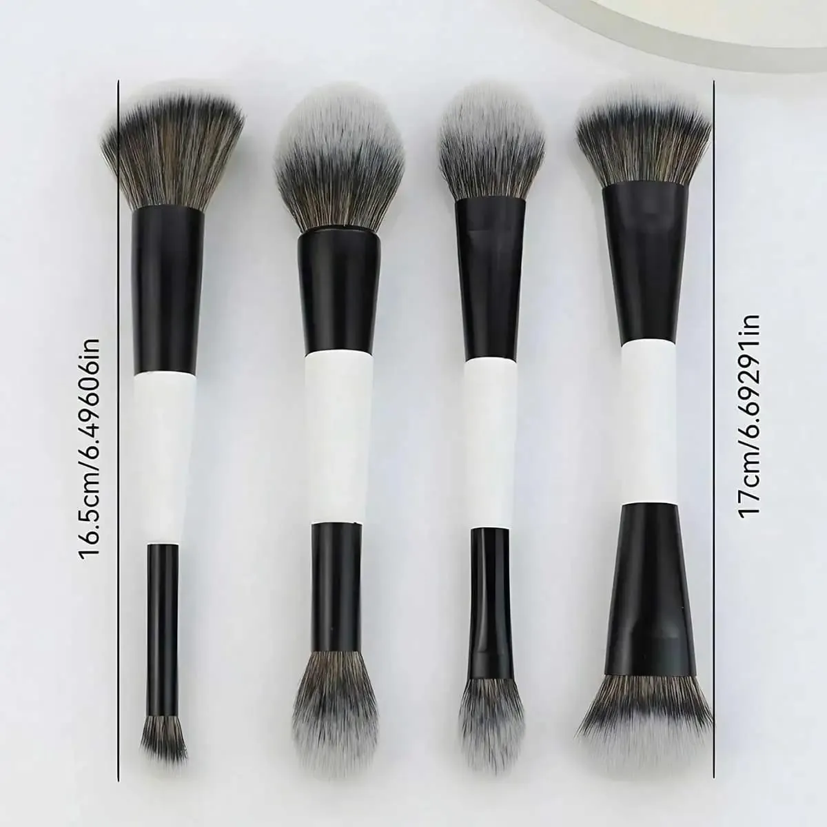 4pcs Double-Ended Makeup Brush Set. Multi-Functional Foundation Blush Powder Highlighter Contour And Concealer Brushes