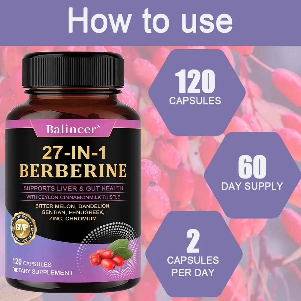 Suplemen Diet Berberin - dengan Metabolisme Kayu Manis Ceylon Manajemen Berat Badan yang Sehat Sistem Kekebalan Tubuh Kesehatan Peredaran Darah — image 6